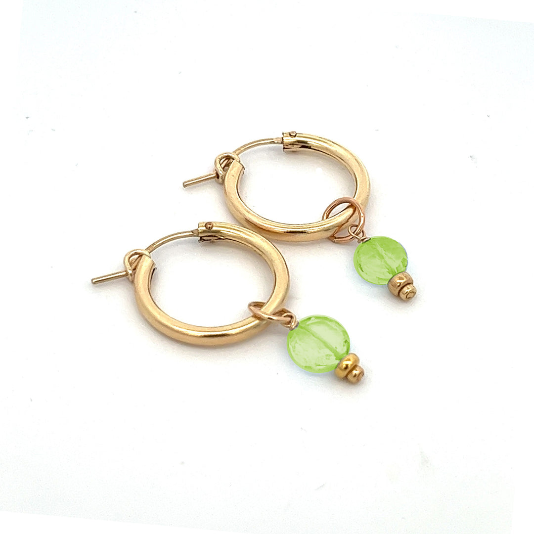 faceted birthstone coin charm - hoop earrings - workshopunderground.com
