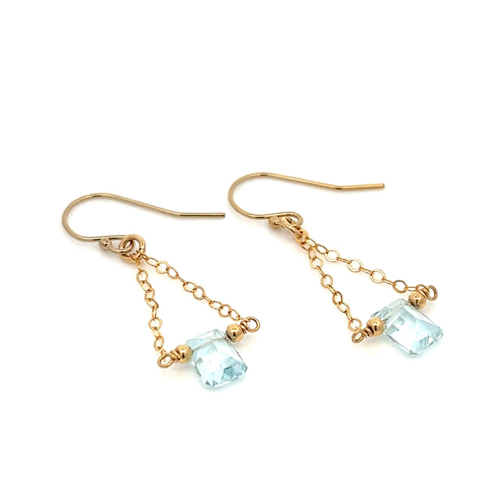 birthstone baguette trapeze earrings - workshopunderground.com