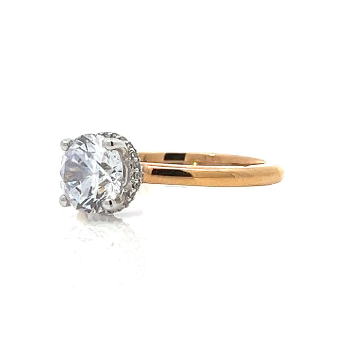 1 1/3 ctw diamond solitaire engagement ring with hidden collar