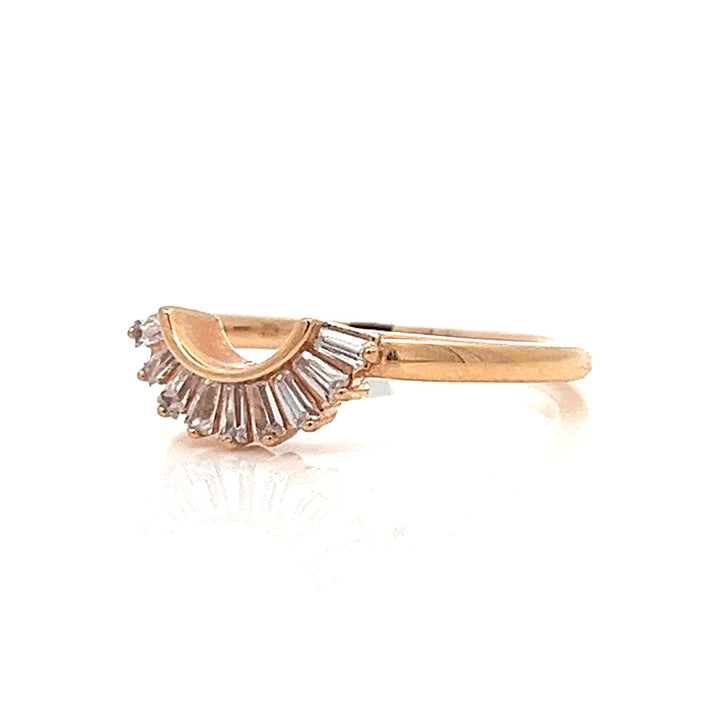 tapered baguette contoured diamond band
