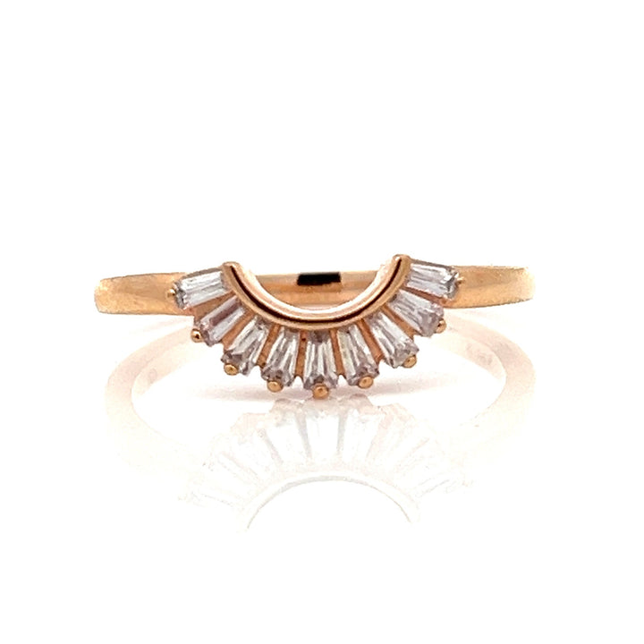tapered baguette contoured diamond band