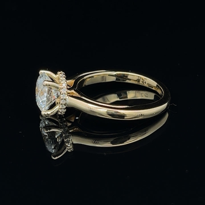 1 1/3 ctw diamond solitaire engagement ring with hidden collar
