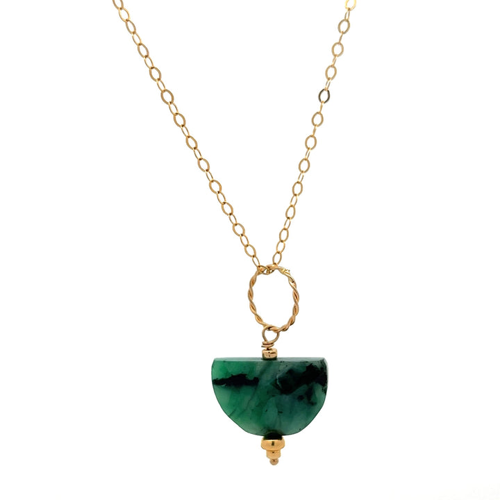 emerald mezzeluna necklace