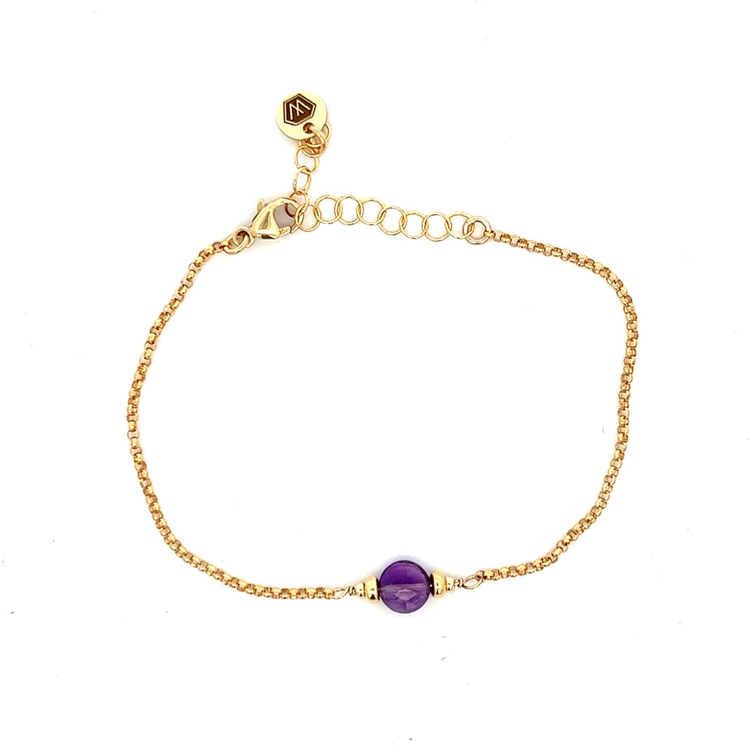 faceted birthstone coin charm bracelet - workshopunderground.com