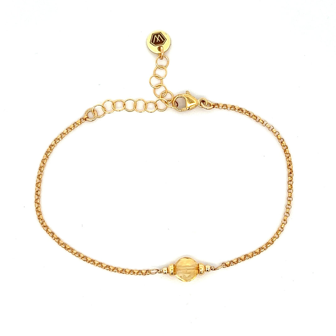 faceted birthstone coin charm bracelet - workshopunderground.com