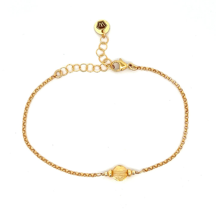 faceted birthstone coin charm bracelet - workshopunderground.com
