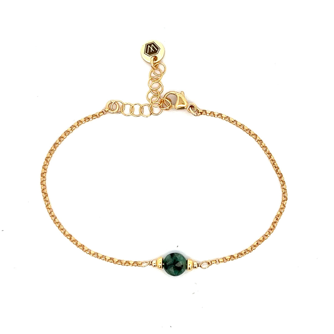 faceted birthstone coin charm bracelet - workshopunderground.com