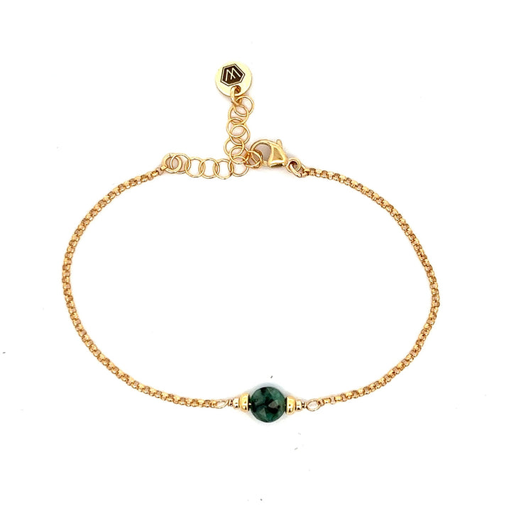 faceted birthstone coin charm bracelet - workshopunderground.com
