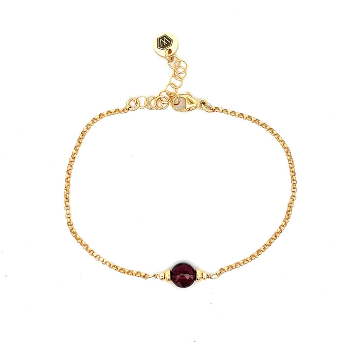 faceted birthstone coin charm bracelet - workshopunderground.com