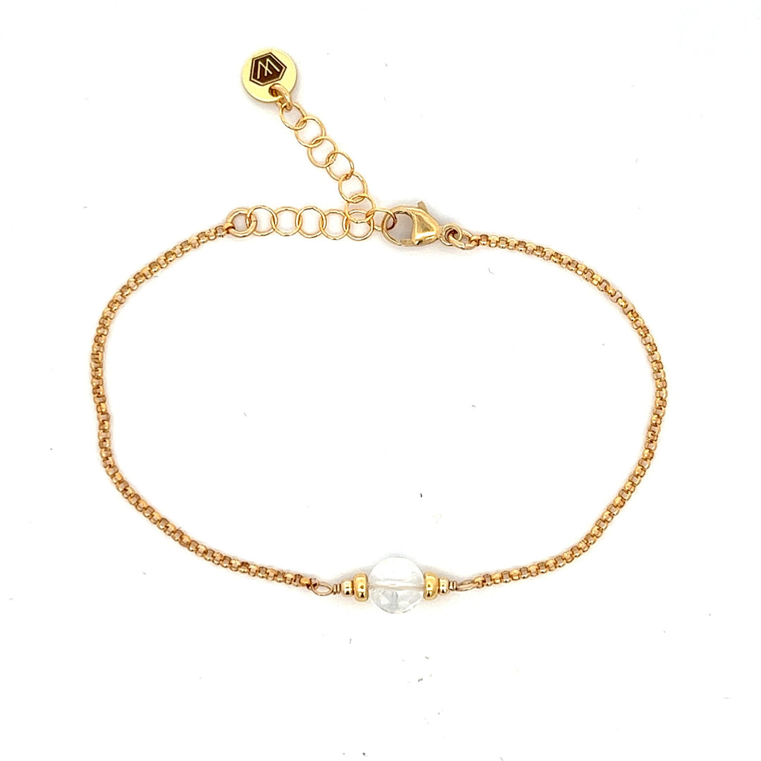 faceted birthstone coin charm bracelet - workshopunderground.com