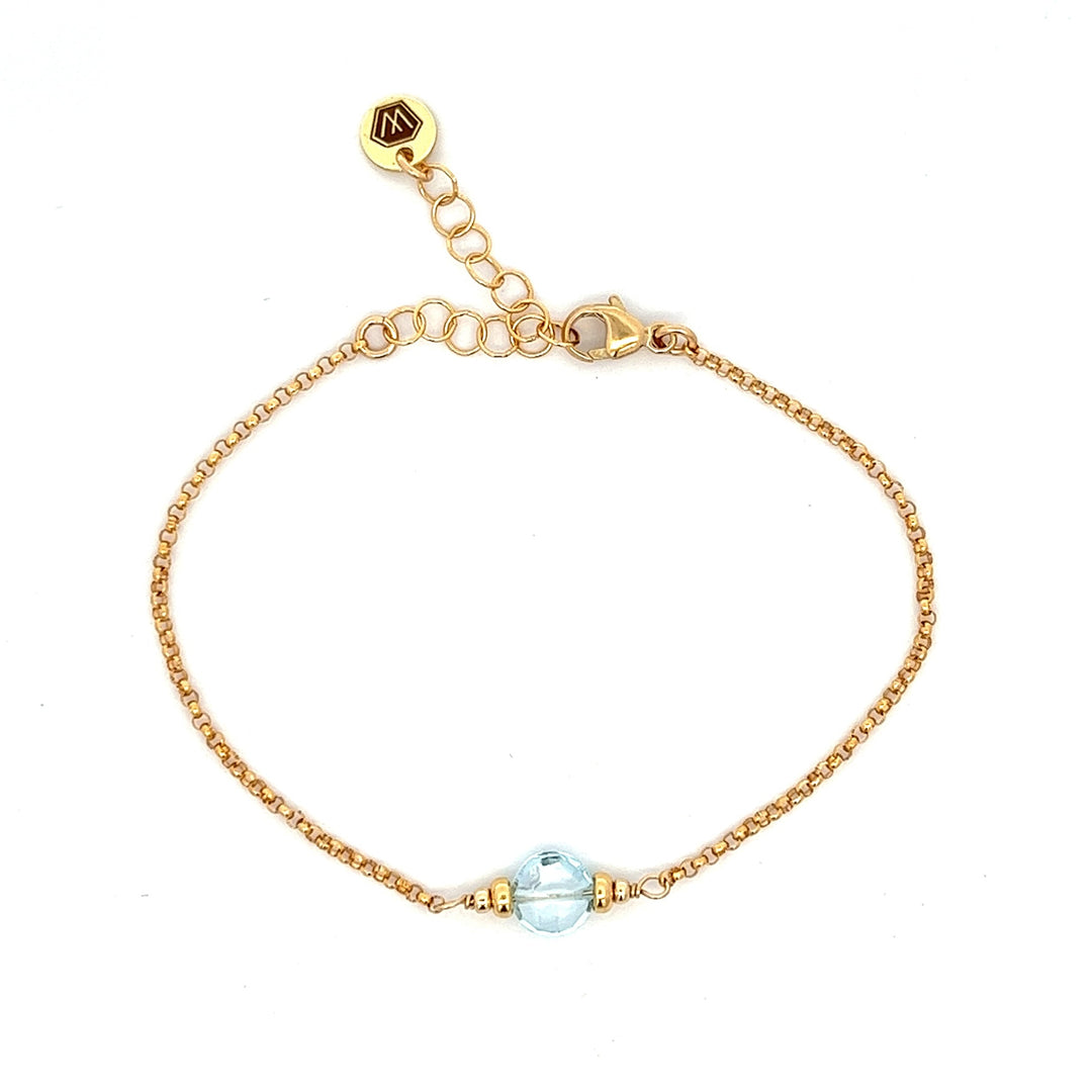 faceted birthstone coin charm bracelet - workshopunderground.com
