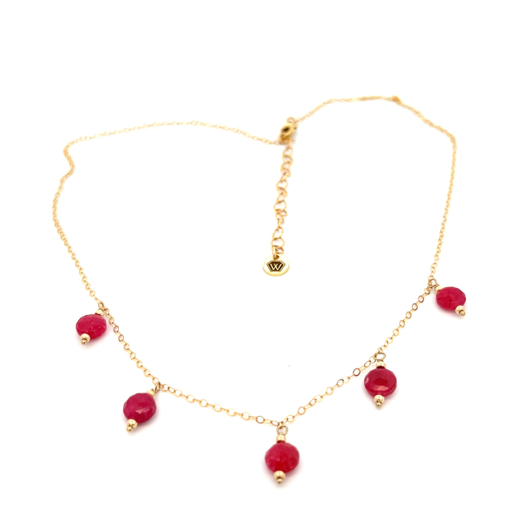 five-drop birthstone coin necklace - workshopunderground.com