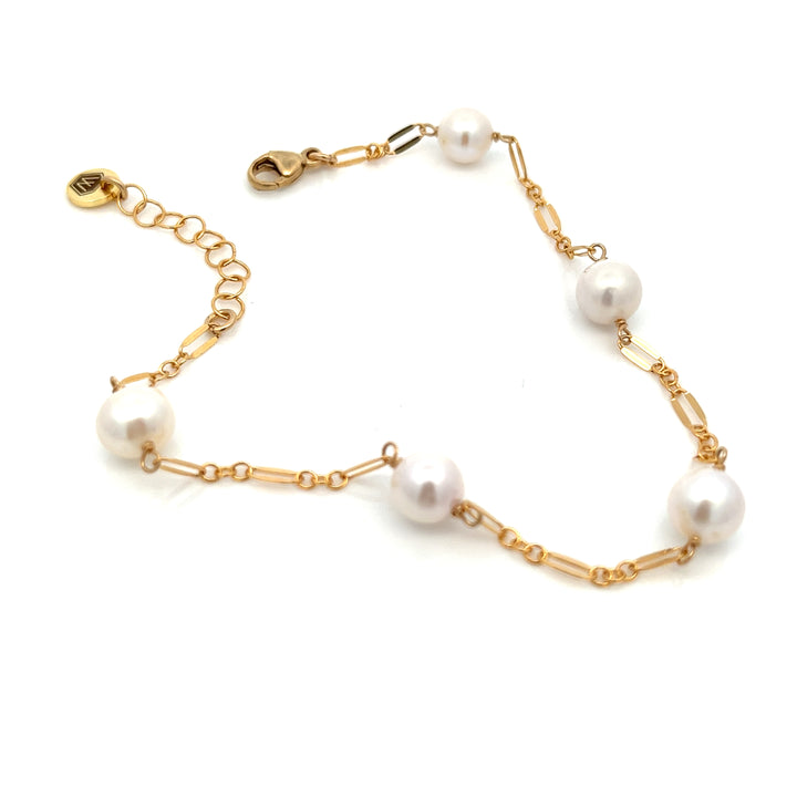 five-station pearl sequin bracelet