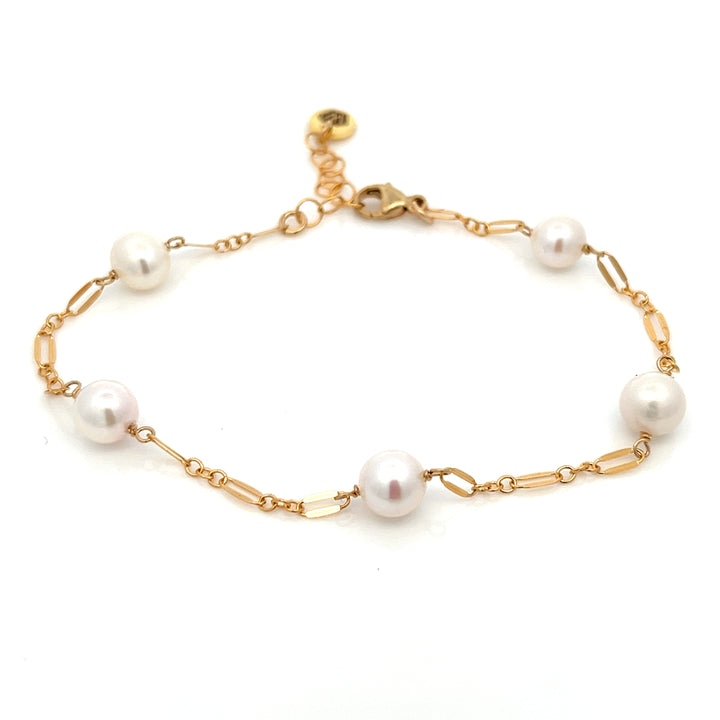 five-station pearl sequin bracelet