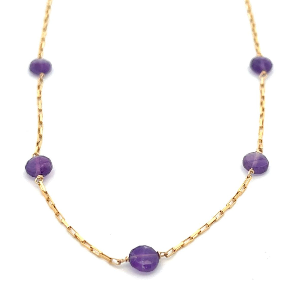 L'amethyste five-station natural amethyst necklace - workshopunderground.com
