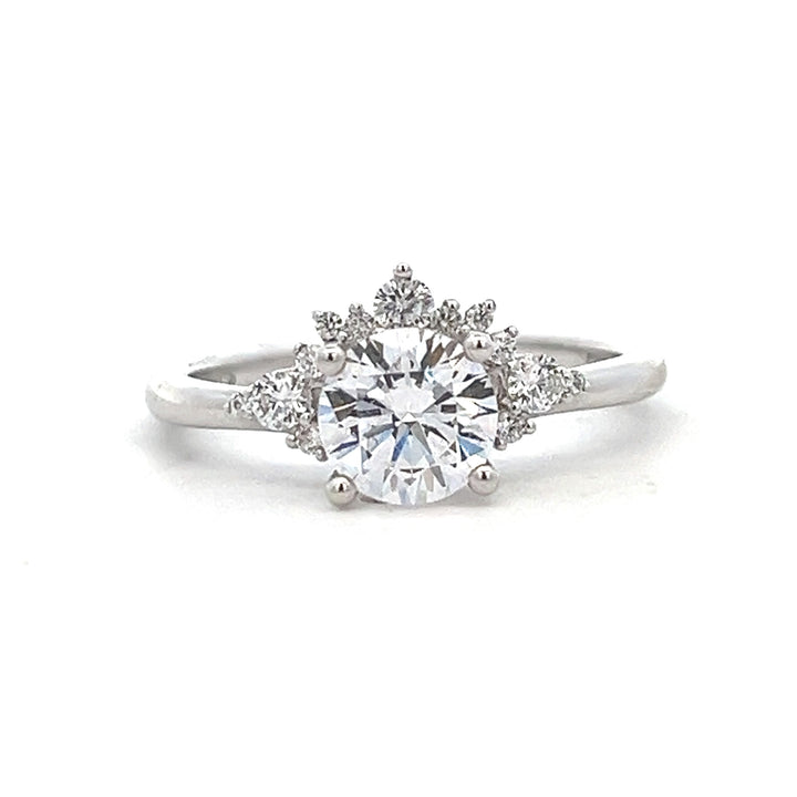 1 1/8 ctw floral halo diamond engagement ring - workshopunderground.com