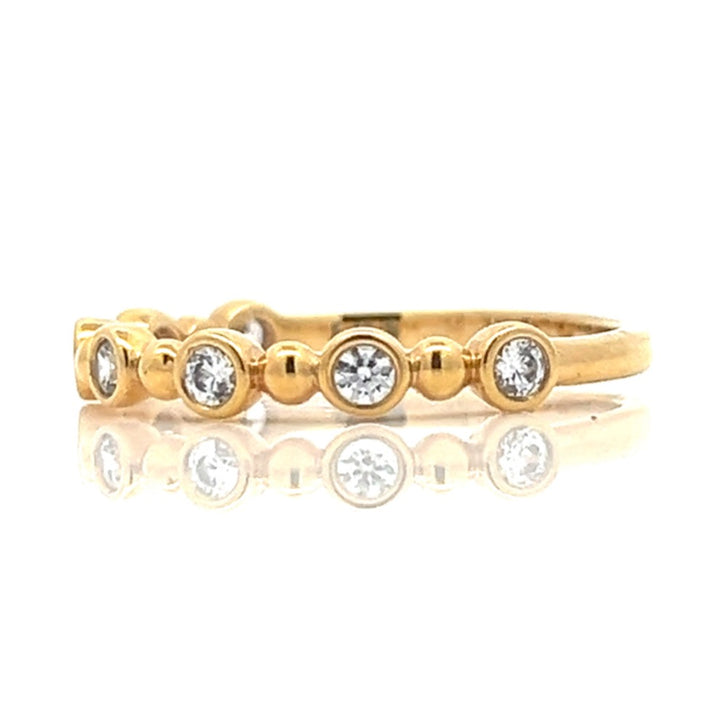 gold balls & bezel diamond band