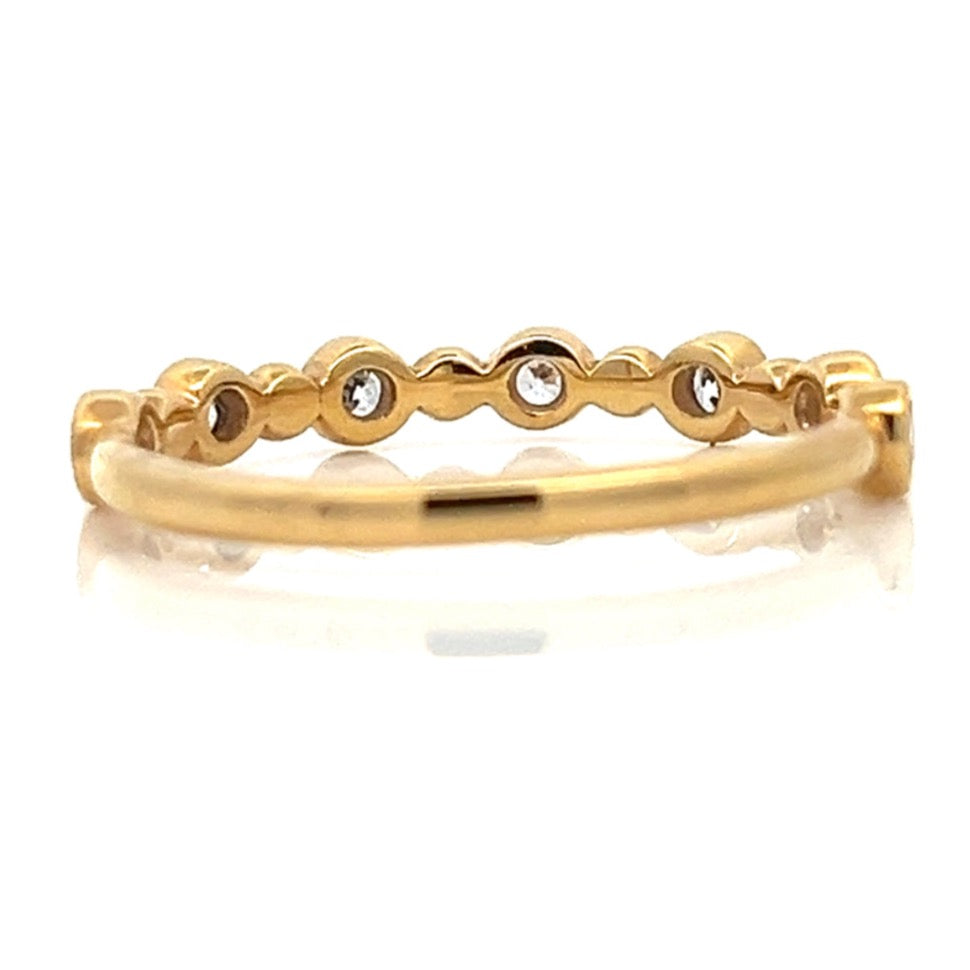 gold balls & bezel diamond band