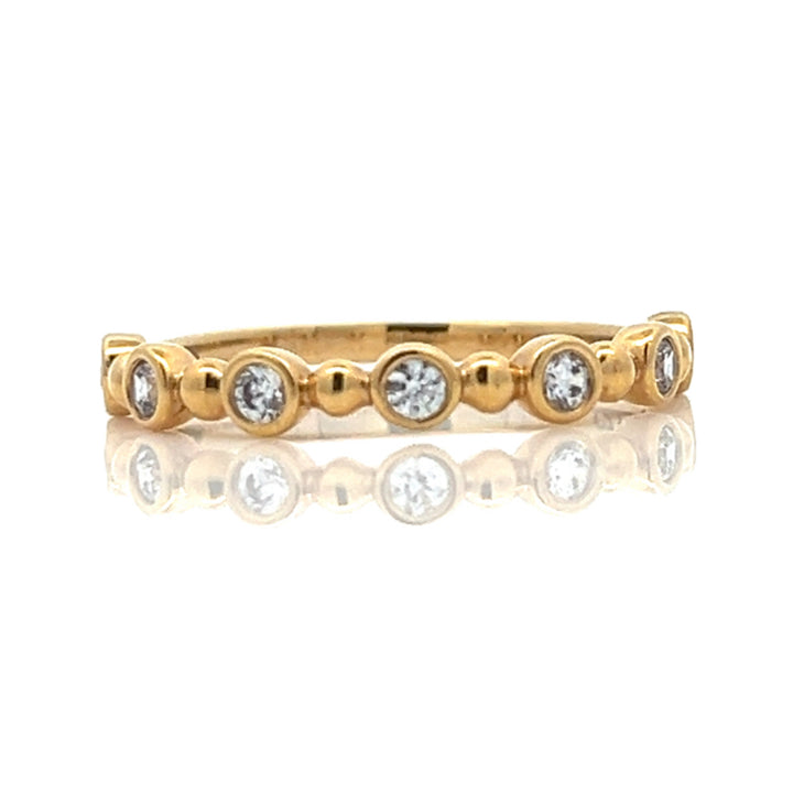 gold balls & bezel diamond band