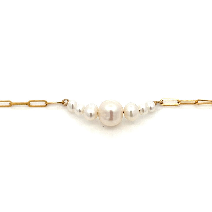 graduated pearl anchor bracelet