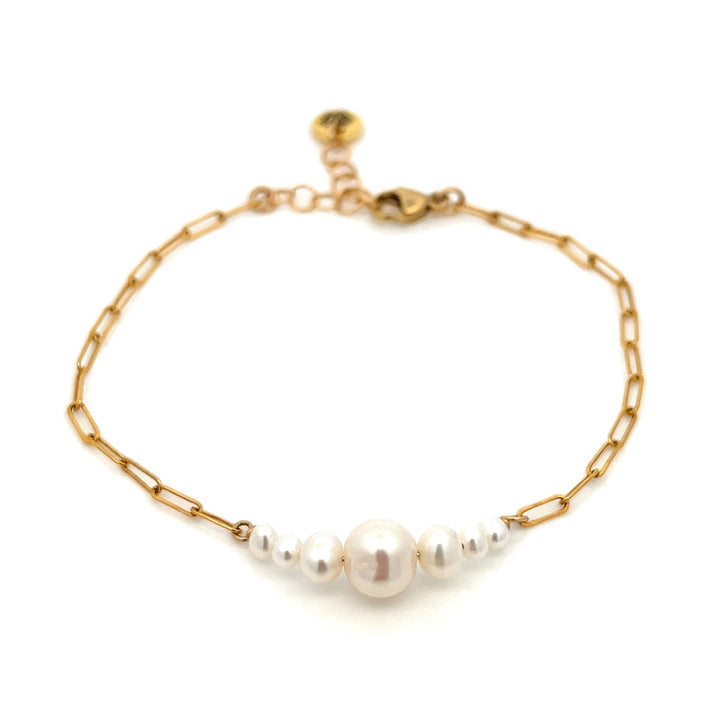 graduated pearl anchor bracelet