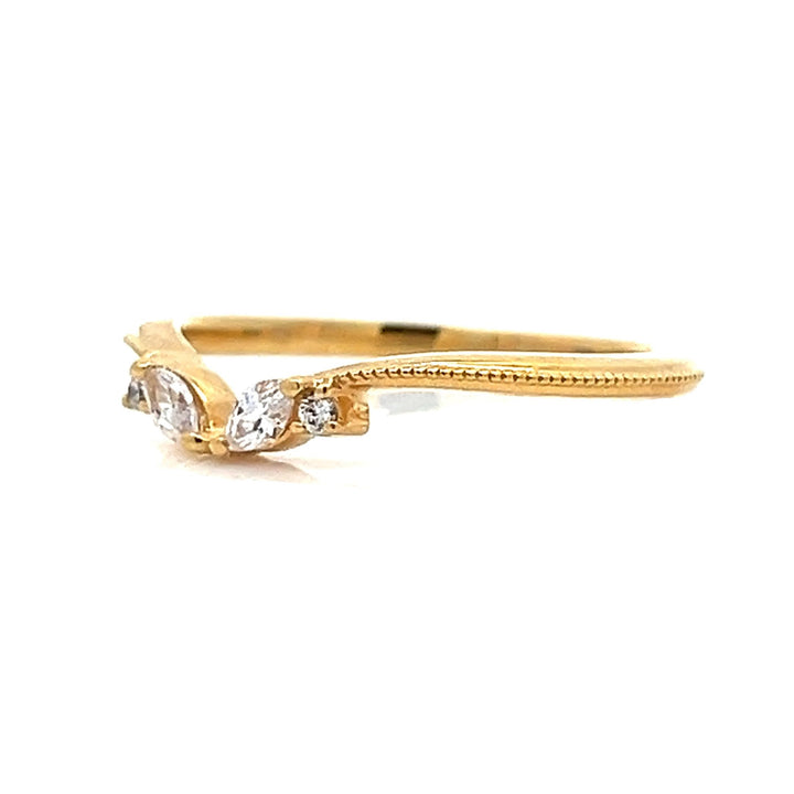 accented milgrain marquise diamond band