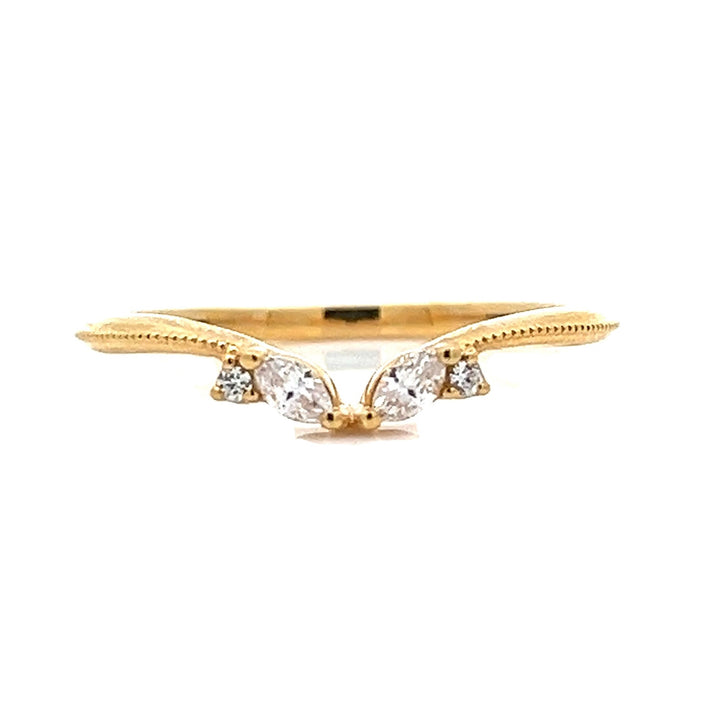 accented milgrain marquise diamond band