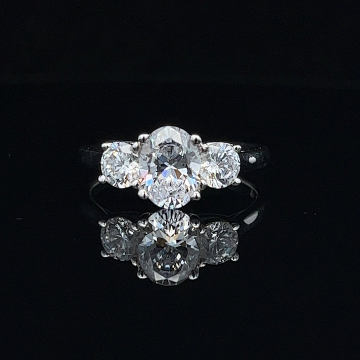 1 3/4 ctw three-stone oval diamond engagement ring - workshopunderground.com
