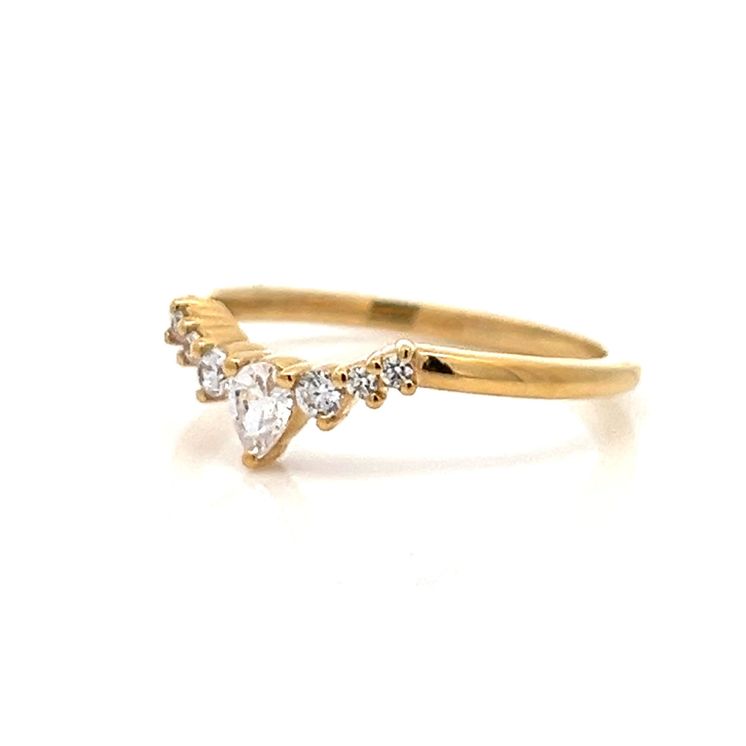 pear curved contour diamond band