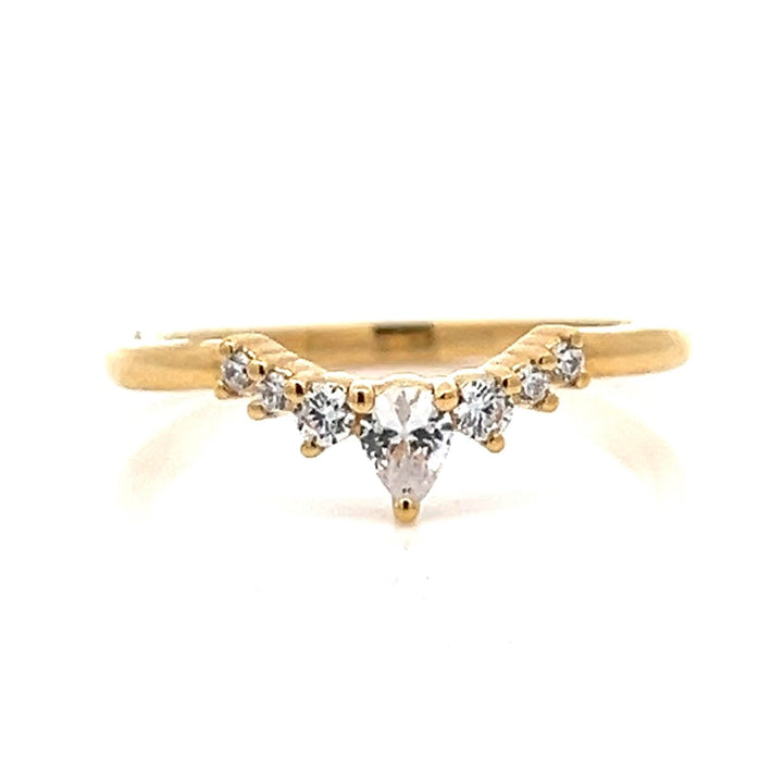 pear curved contour diamond band