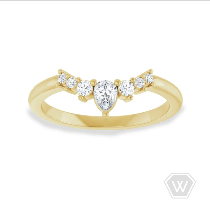 pear curved contour diamond band - .25 ctw - workshopunderground.com