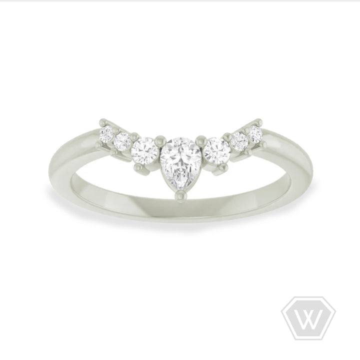 pear curved contour diamond band - .25 ctw - workshopunderground.com