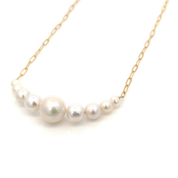 bold graduated pearl bar necklace - workshopunderground.com