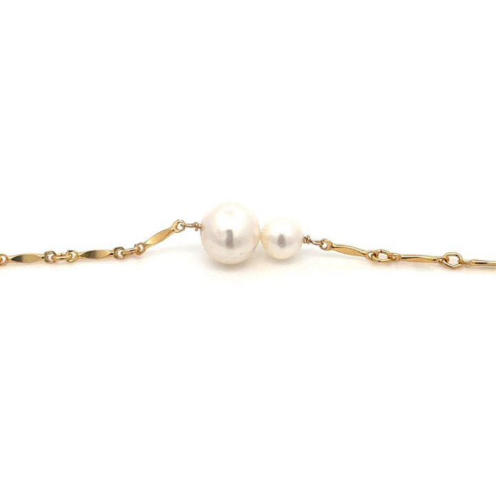 graduated duo pearl and gold bar bracelet - workshopunderground.com