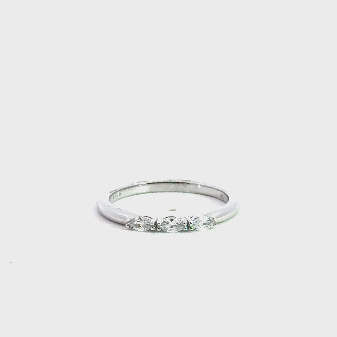 three-stone marquise diamond band