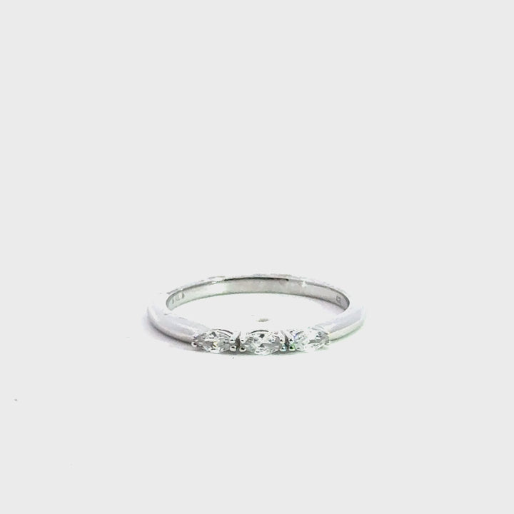 three-stone marquise diamond band