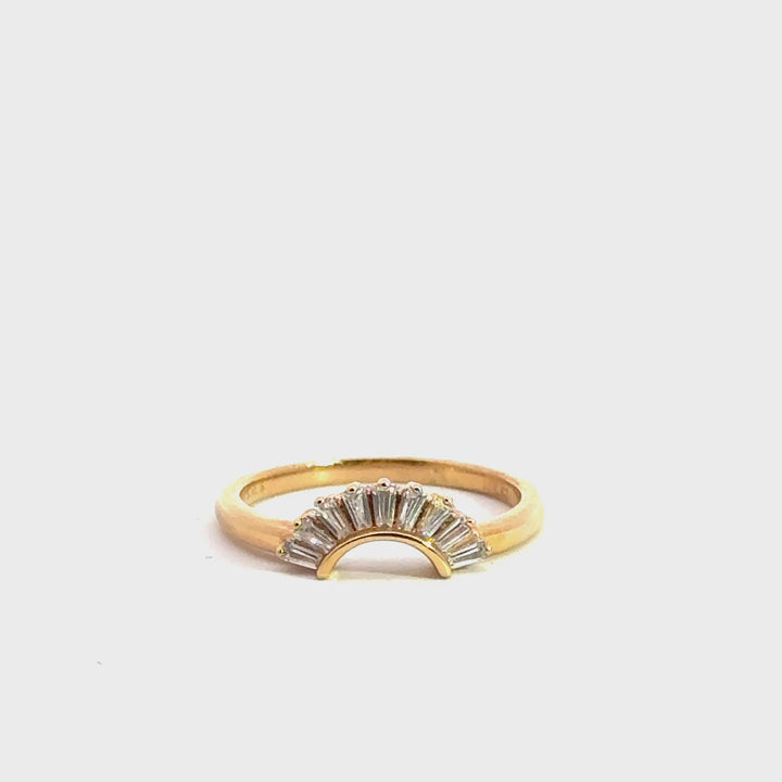 tapered baguette contoured diamond band