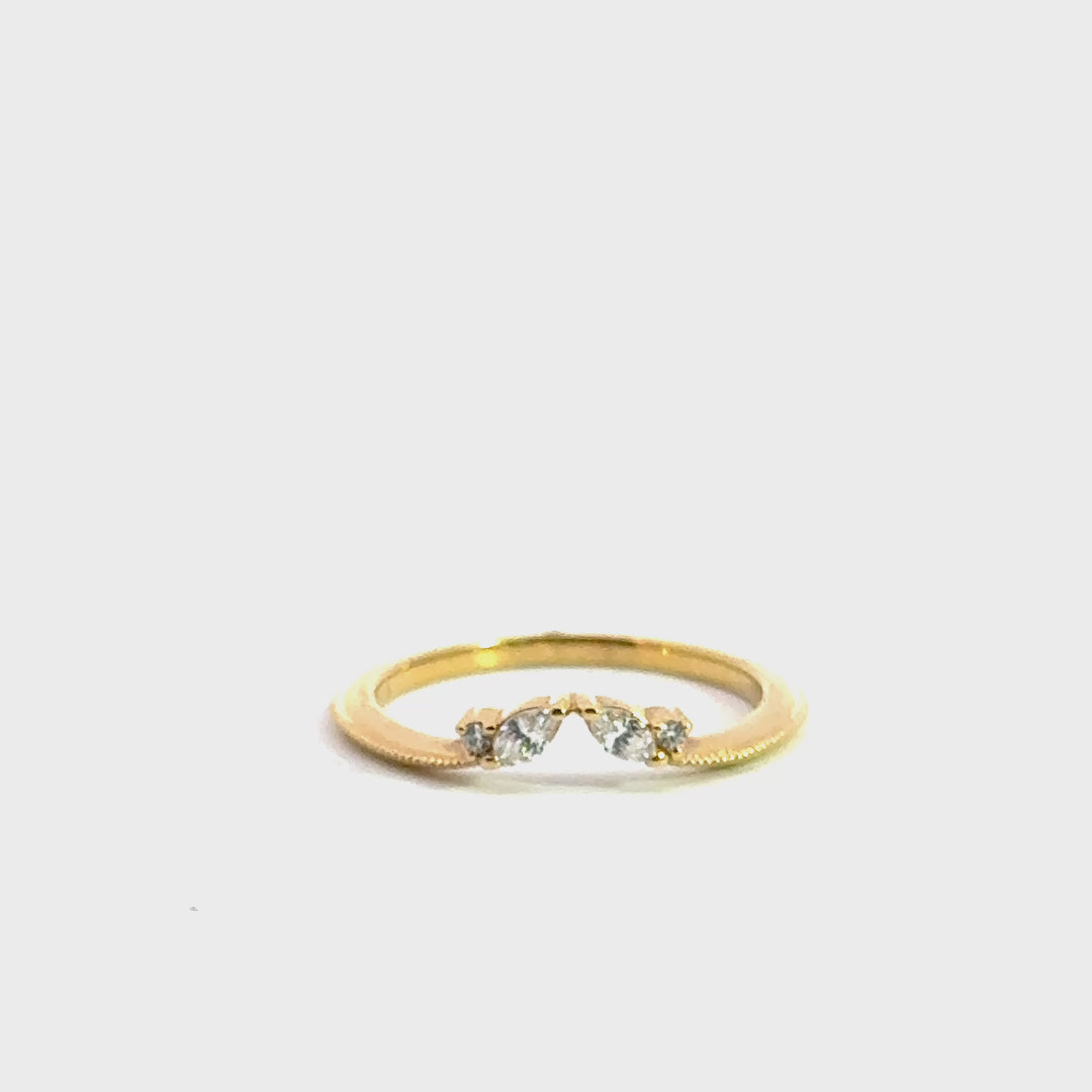 accented milgrain marquise diamond band