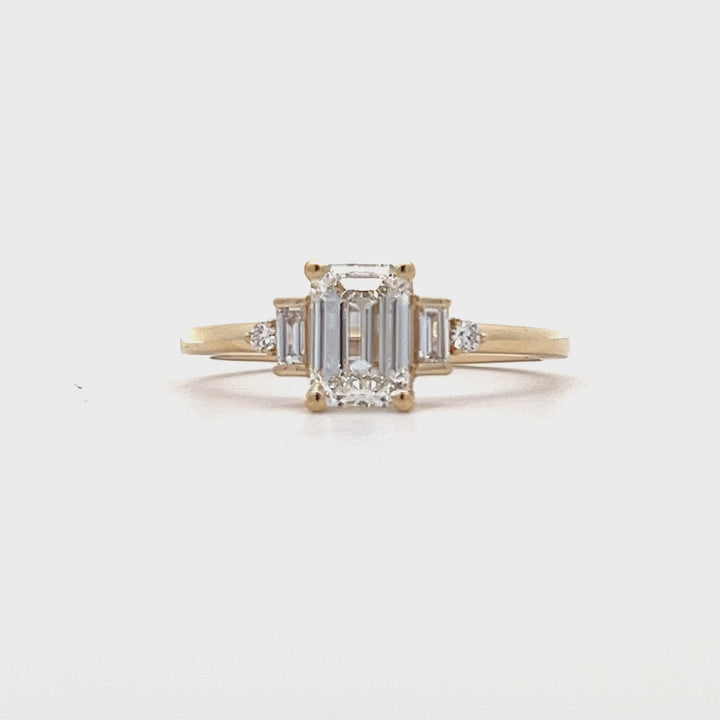 1 ctw emerald-cut diamond engagement ring