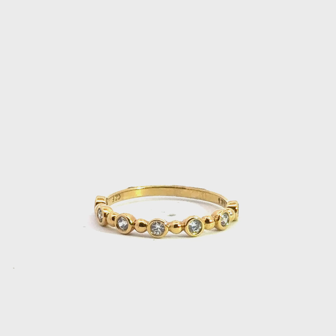 gold balls & bezel diamond band