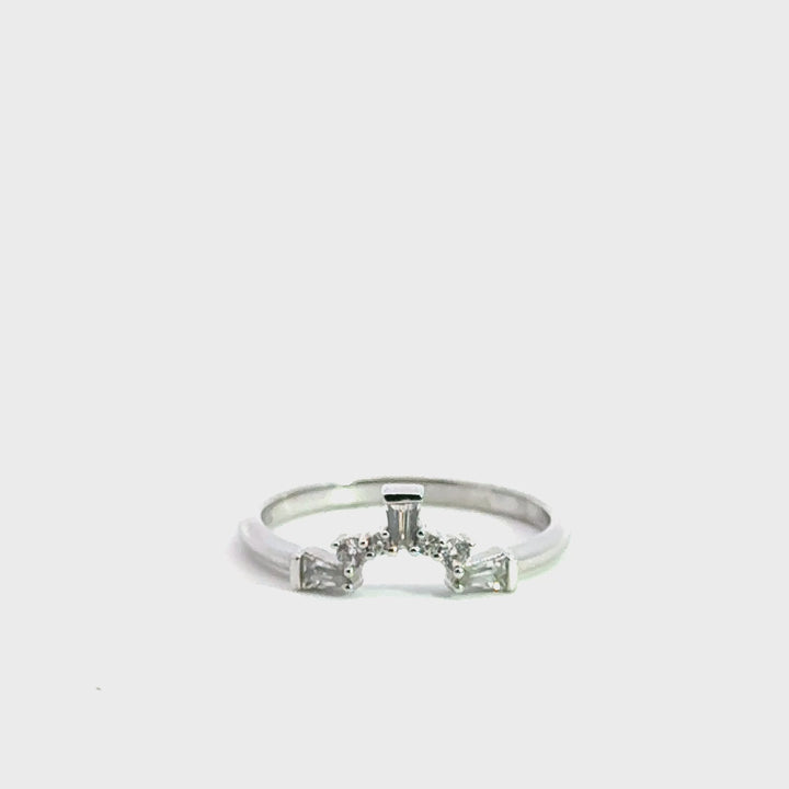 contoured tapered baguette and round diamond band