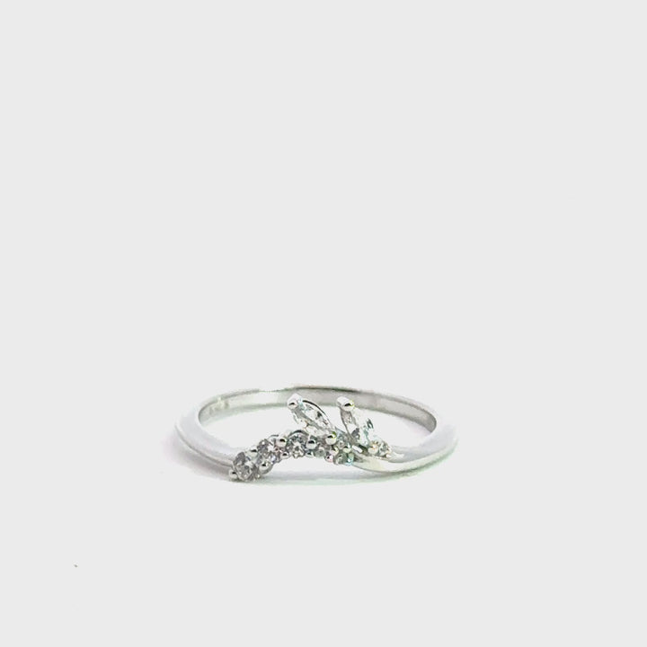 asymmetrical marquise branch diamond band