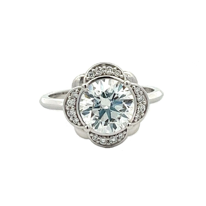 1.75 ctw scalloped halo round diamond engagement ring