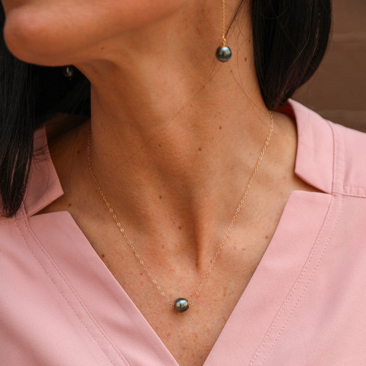 14K van luna - tahitian pearl necklace