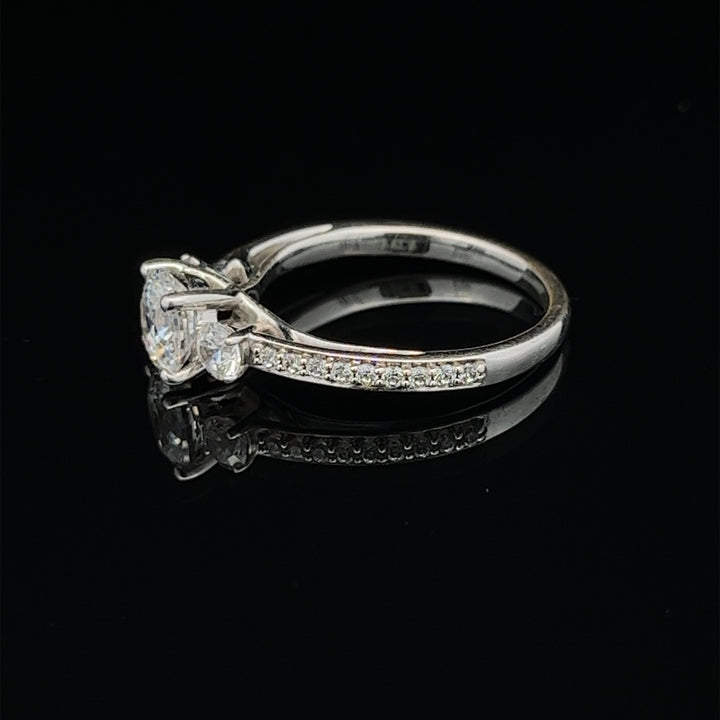 1 1/2 ctw three-stone round french-set diamond engagement ring - workshopunderground.com
