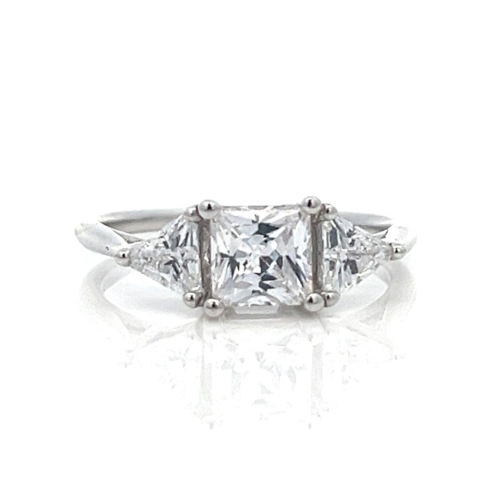 1.5 ctw three-stone princess cut & trillions diamond engagement ring