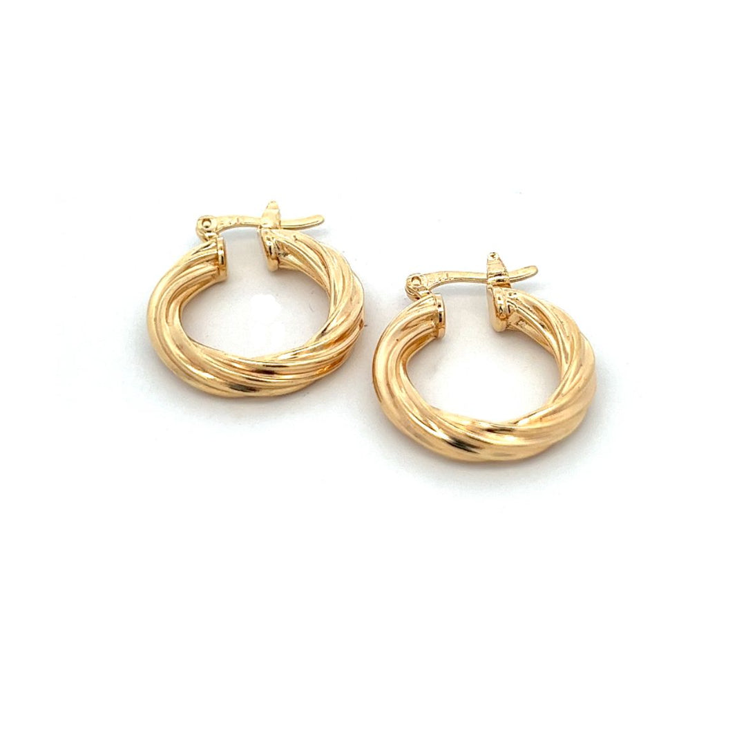 14K-gold-filled twisted rope hoops with latch - workshopunderground.com