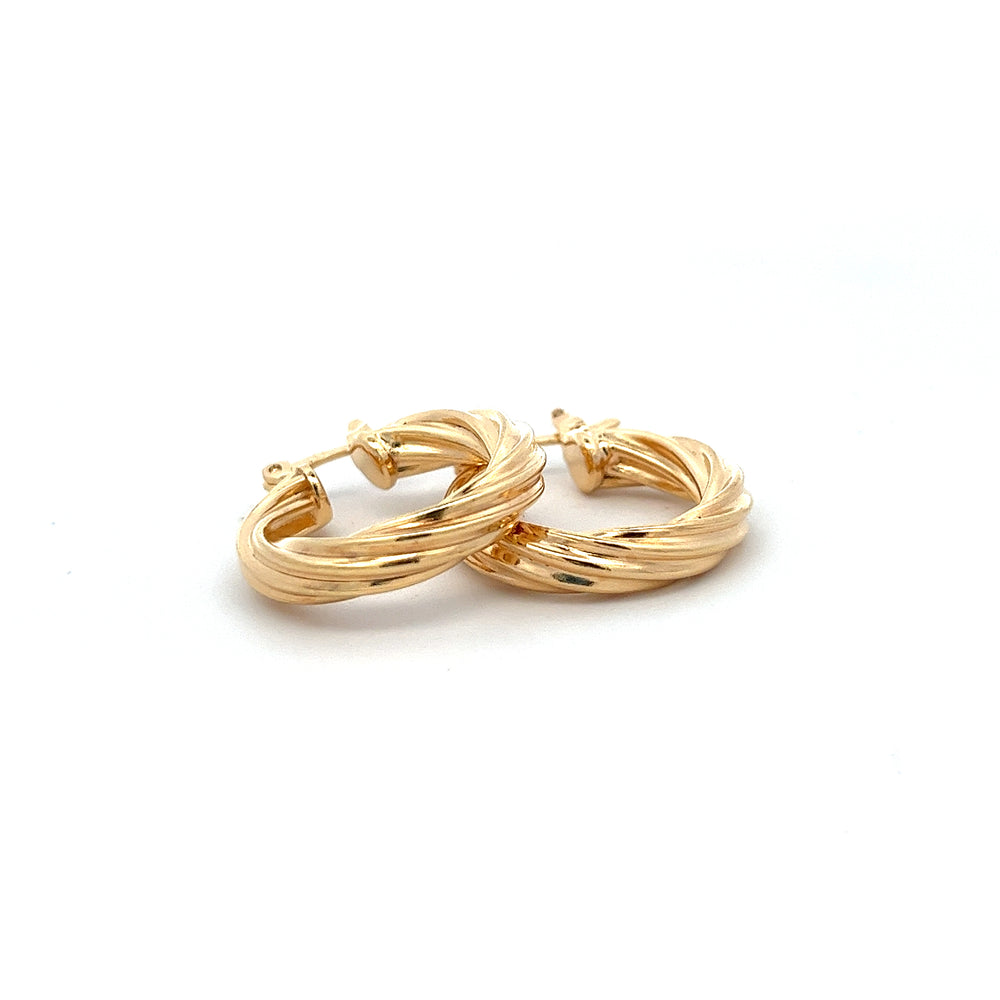 14K-gold-filled twisted rope hoops with latch - workshopunderground.com