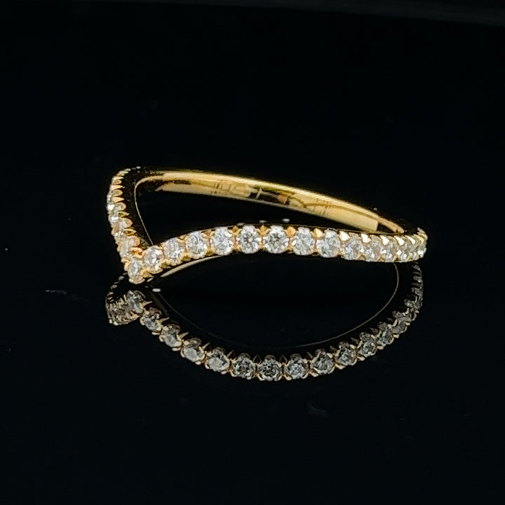 v-shaped round contour diamond band - .38 ctw - workshopunderground.com