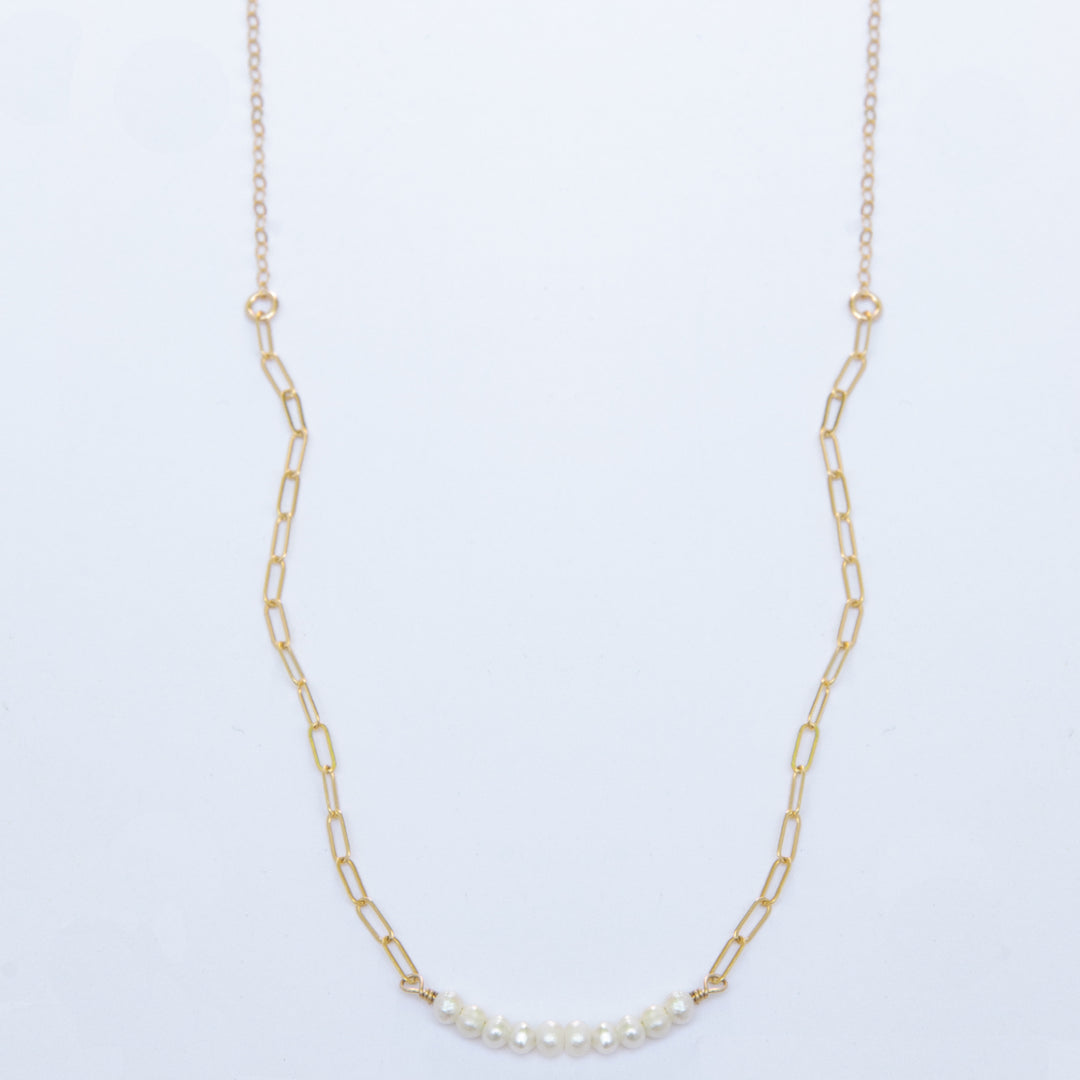 baby pearl bar duo-chain necklace - workshopunderground.com